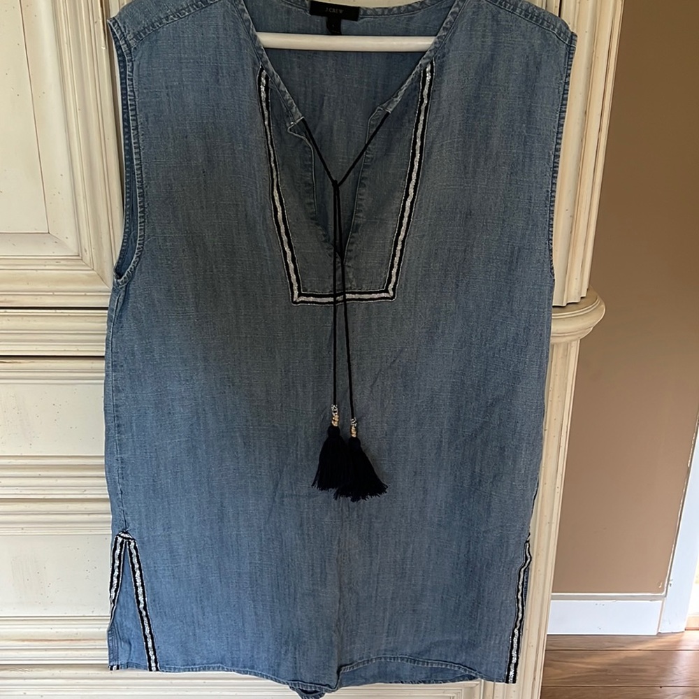 J crew large chambray denim bathing suit cover up